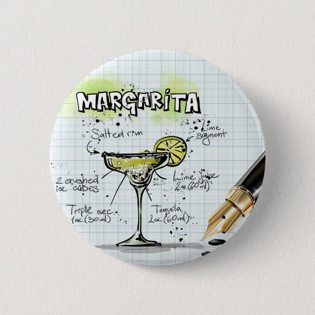 Margarita Cocktail Recipe Knapp (Framsida)