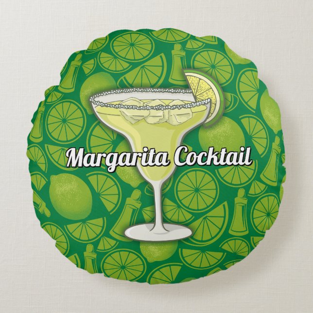 Margarita Cocktail Rund Kudde (Framsidan)