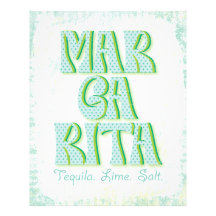 Margarita Cocktail Typography Tequila Lime Salt