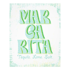 Margarita Cocktail Typography Tequila Lime Salt Fototryck