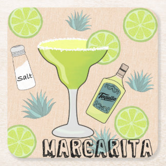 Margarita Cocktail Underlägg Papper Kvadrat