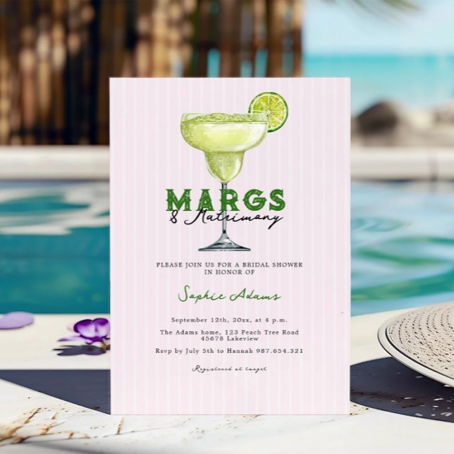 Margarita Coctail Margs & Matrimony Bridal Shower Inbjudningar (Skapare uppladdad)