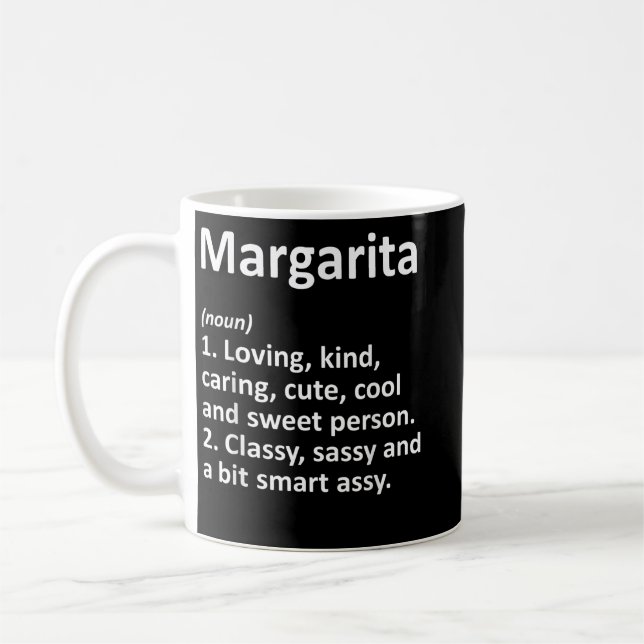 MARGARITA Definition Personalized Funny Birthday G Kaffemugg (Vänster)