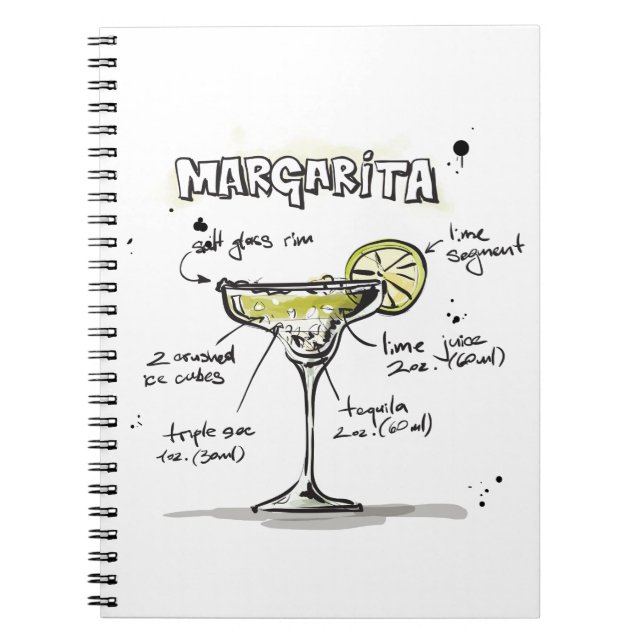 Margarita Drink Recipe Design Anteckningsbok (Framsidan)