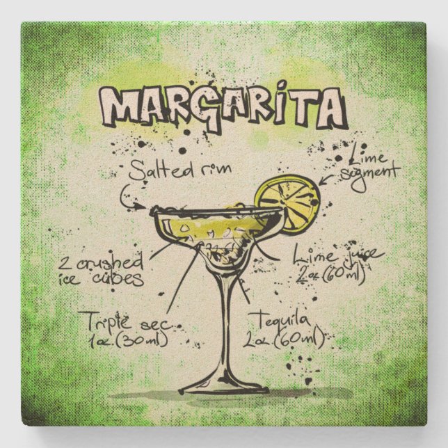 Margarita Drink Recipe Stenunderlägg (Framsidan)
