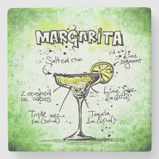 Margarita Drink Recipe Underlägg Sten (Framsidan)