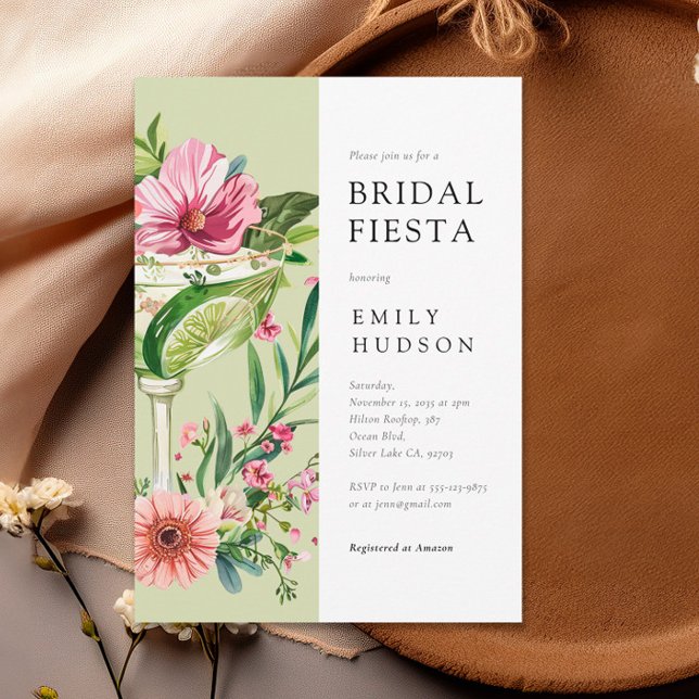 Margarita Fiesta Blommigt Möhippa Inbjudningar (Skapare uppladdad)