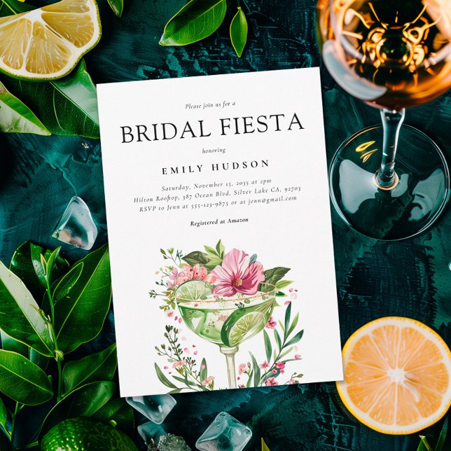 Margarita Fiesta Blommigt Möhippa Inbjudningar (Skapare uppladdad)