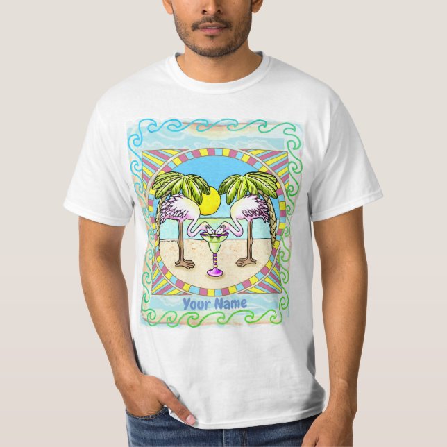 Margarita Flamingo anpassningsbar t-shirt (Framsida)