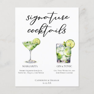 Margarita Gin & Tonic Namnteckning Cocktails Menu