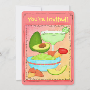Margarita Guacamole Party Firande-inbjudan Inbjudningar
