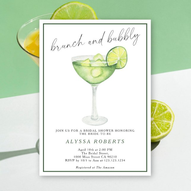 Margarita Lime Brunch och Bubbly Inbjudningar (Skapare uppladdad)