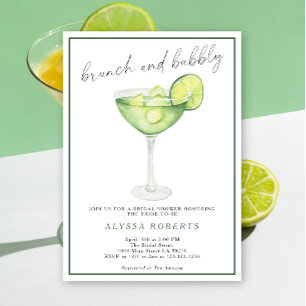 Margarita Lime Brunch och Bubly Inbjudningar