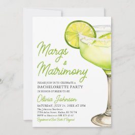 Margarita Margs & Matrimony Cocktail Bachelorette Inbjudningar
