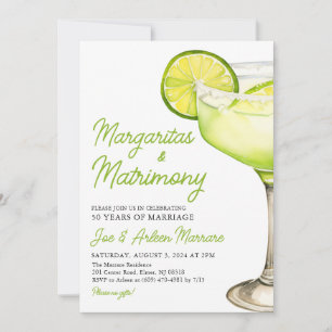 Margarita Margs & Matrimony Cocktail Bachelorette Inbjudningar
