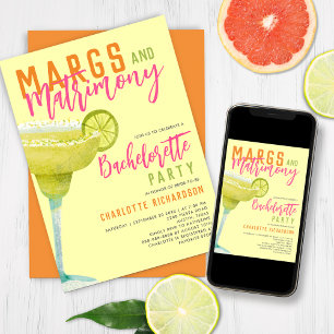 Margarita Margs & Matrimony Lemon Bachelorette Inbjudningar