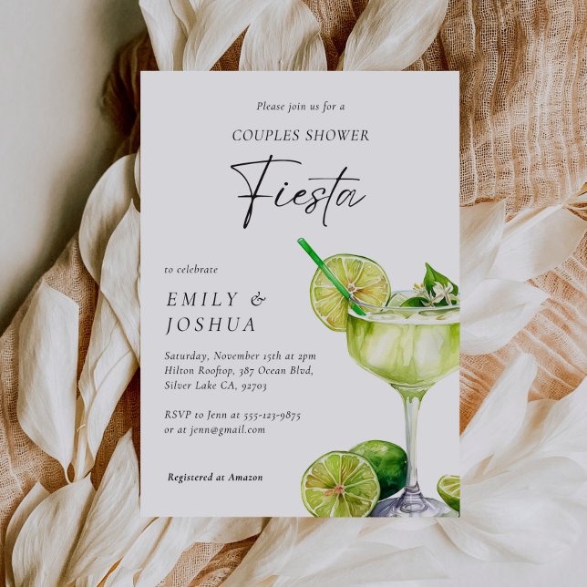 Margarita Mexican Fiesta Blommigt Par Shower Inbjudningar (Skapare uppladdad)