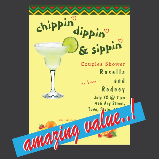 Margarita Mexican Fiesta Par Shower Inbjudningar (Skapare uppladdad)