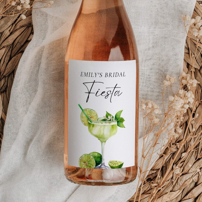 Margarita mexikansk festsalut för bruden vinflaska etikett (Skapare uppladdad)