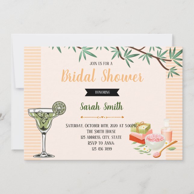 Margarita mini ansiktsfest inbjudan (Framsida)