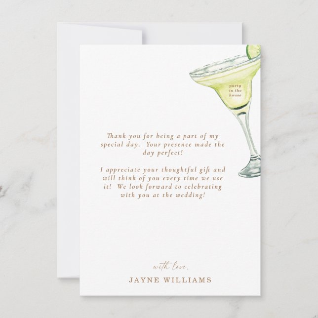 Margarita Möhippa Message Tack Inbjudningar (Framsida)