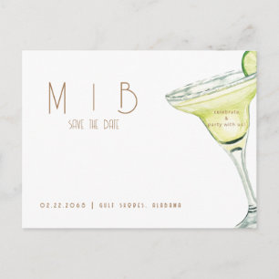 Margarita Monogram Bröllop spara datum vykort