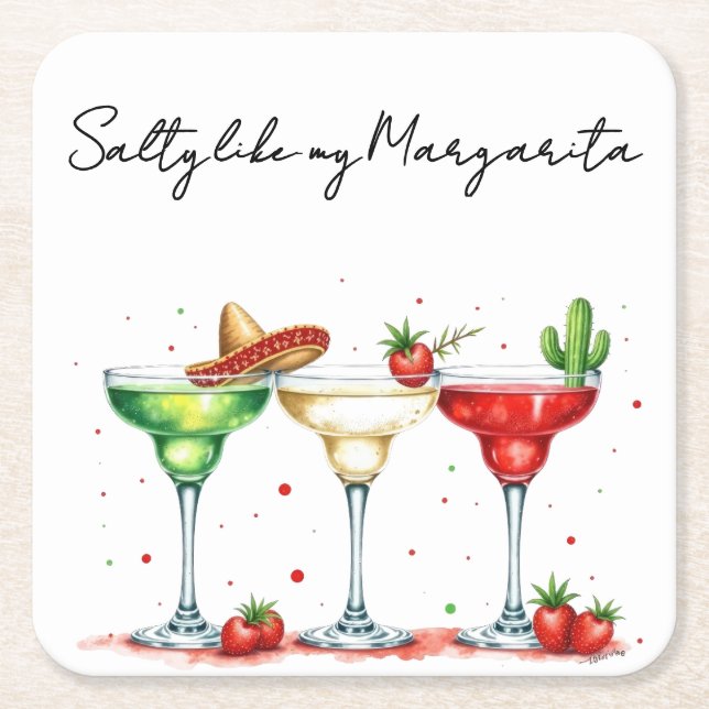 Margarita Mood Underlägg Papper Kvadrat (Framsidan)
