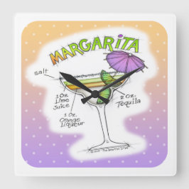 MARGARITA MOTTAR COCKTAIL ART FYRKANTIG KLOCKA