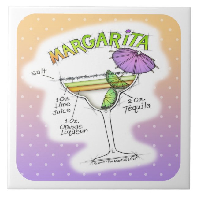 MARGARITA MOTTAR COCKTAIL ART KAKELPLATTA (Framsidan)