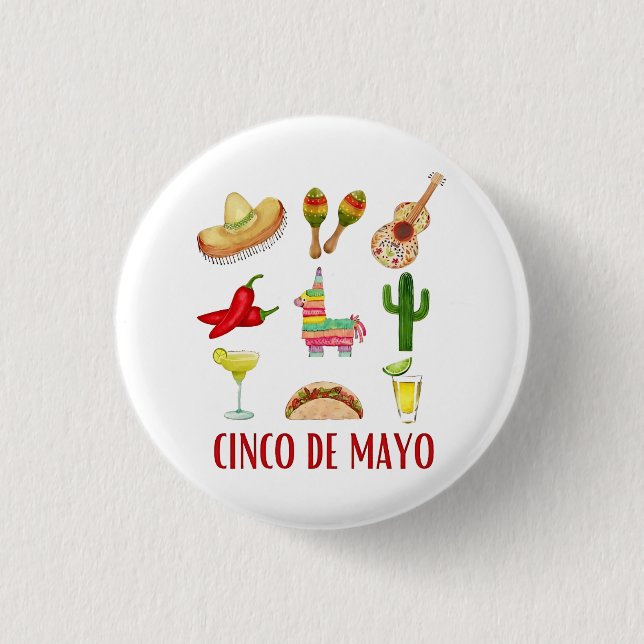 Margarita och Bow Coquette Cinco de Mayo Knapp (Framsida)