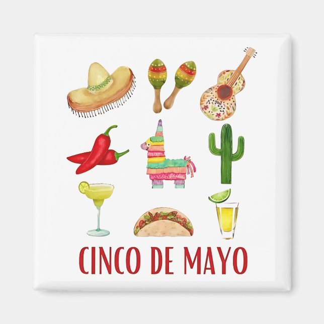 Margarita och Bow Coquette Cinco de Mayo Magnet (Framsidan)