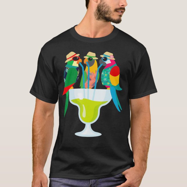 Margarita Parrots Funny Drinking Mamma Halloween T Shirt (Framsida)