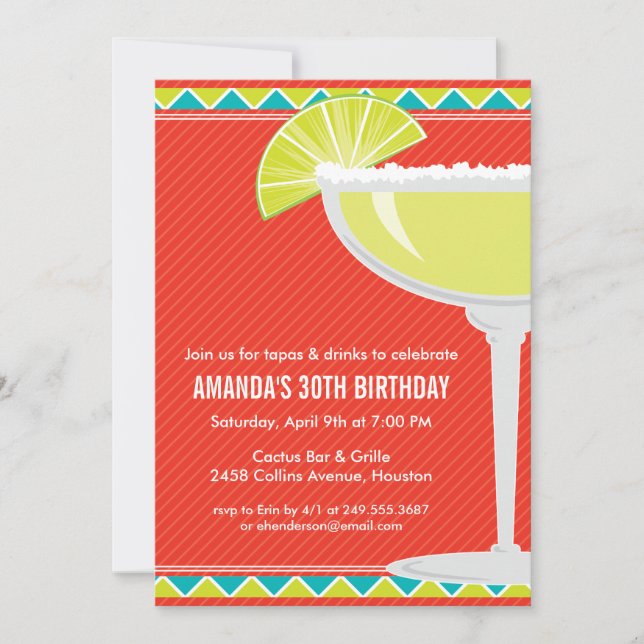 Margarita Party-inbjudan Inbjudningar (Framsida)