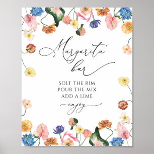 Margarita pub blommigt möhippa poster