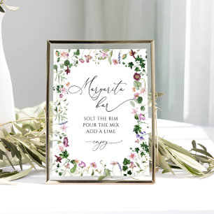 Margarita pub blommigt möhippa poster