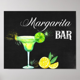 Margarita Pub med svart bakgrund Poster