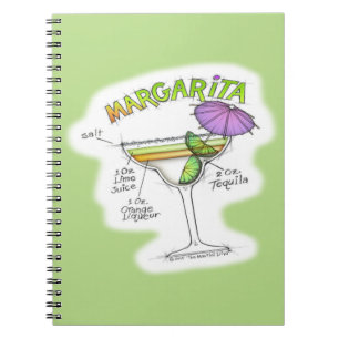 MARGARITA RECEPT KOCKTAIL KONST ANTECKNINGSBOK MED SPIRAL