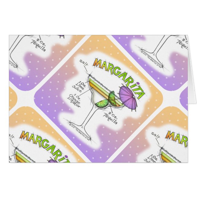MARGARITA RECEPT KOCKTAIL KONST HÄLSNINGSKORT (Framsidan Horizontal)