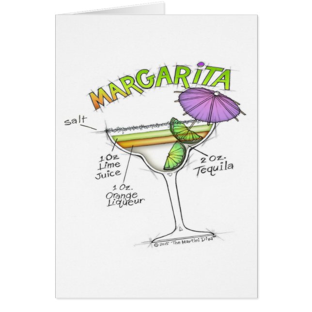 MARGARITA RECEPT KOCKTAIL KONST HÄLSNINGSKORT (Framsidan)