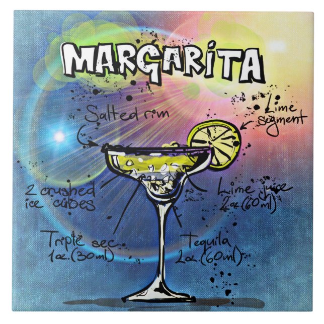 Margarita Recipe Blue Pub Kakelplatta (Framsidan)