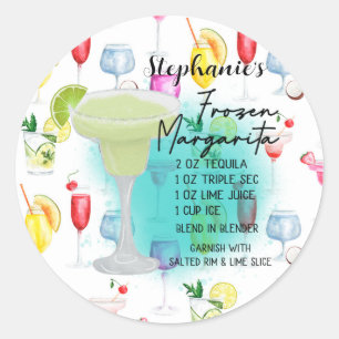 Margarita Recipe-Personligen, fryst Runt Klistermärke