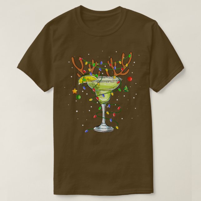 Margarita Reindeer Jul Drinking Matching Fam T Shirt (Design framsida)