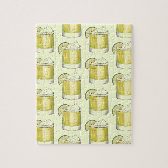 Margarita Summer Cocktail Mixed Drink Lime Green Pussel (Vertikal)