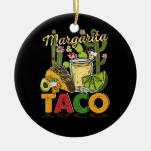 Margarita Tacos Funny Margarita Tequila Drinker Ta Julgransprydnad Keramik