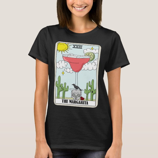 Margarita Tarot Card Alcohol Cocktail Drinking T Shirt (Framsida)