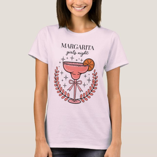 Margarita Tjejernas utekväll rolig rosa T Shirt (Framsida)