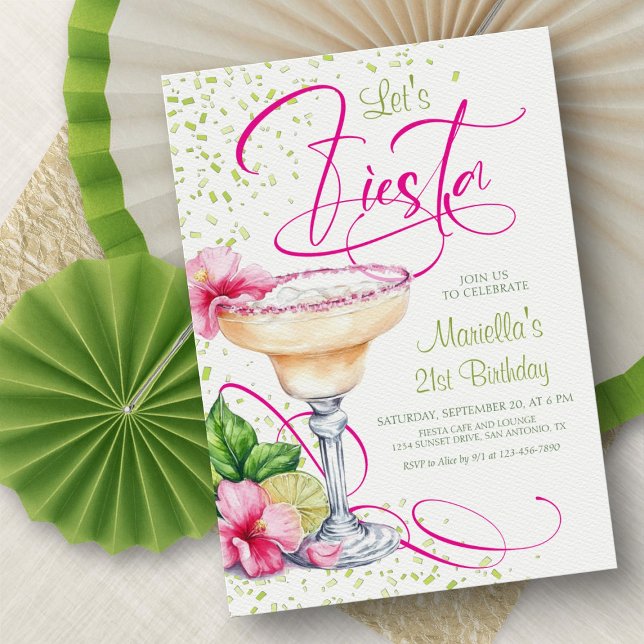 Margarita Tropical Floral Birthday Invitation Inbjudningar (Skapare uppladdad)