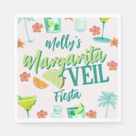 Margarita Veil Bachelorette Party Illustrated Pappersservett