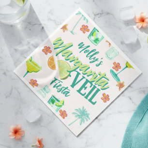 Margarita Veil Bachelorette Party Illustrated Pappersservett