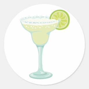 Margaritadrink Runt Klistermärke
